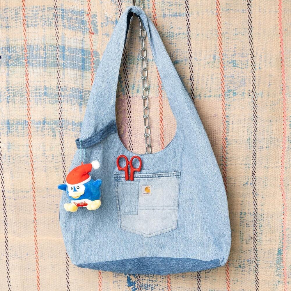 Custom upcycled carhartt hobo bag